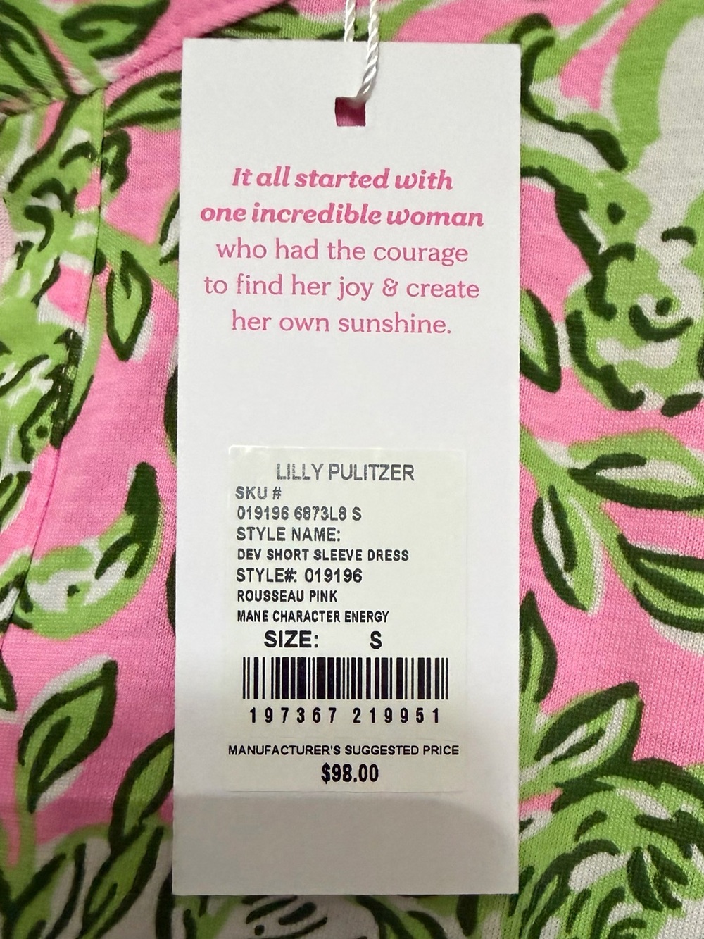 Lilly Pulitzer/Dev Short Sleeve Dress/100% Cotton/Rousseau Pink/Size: Small - Picture 12 of 16